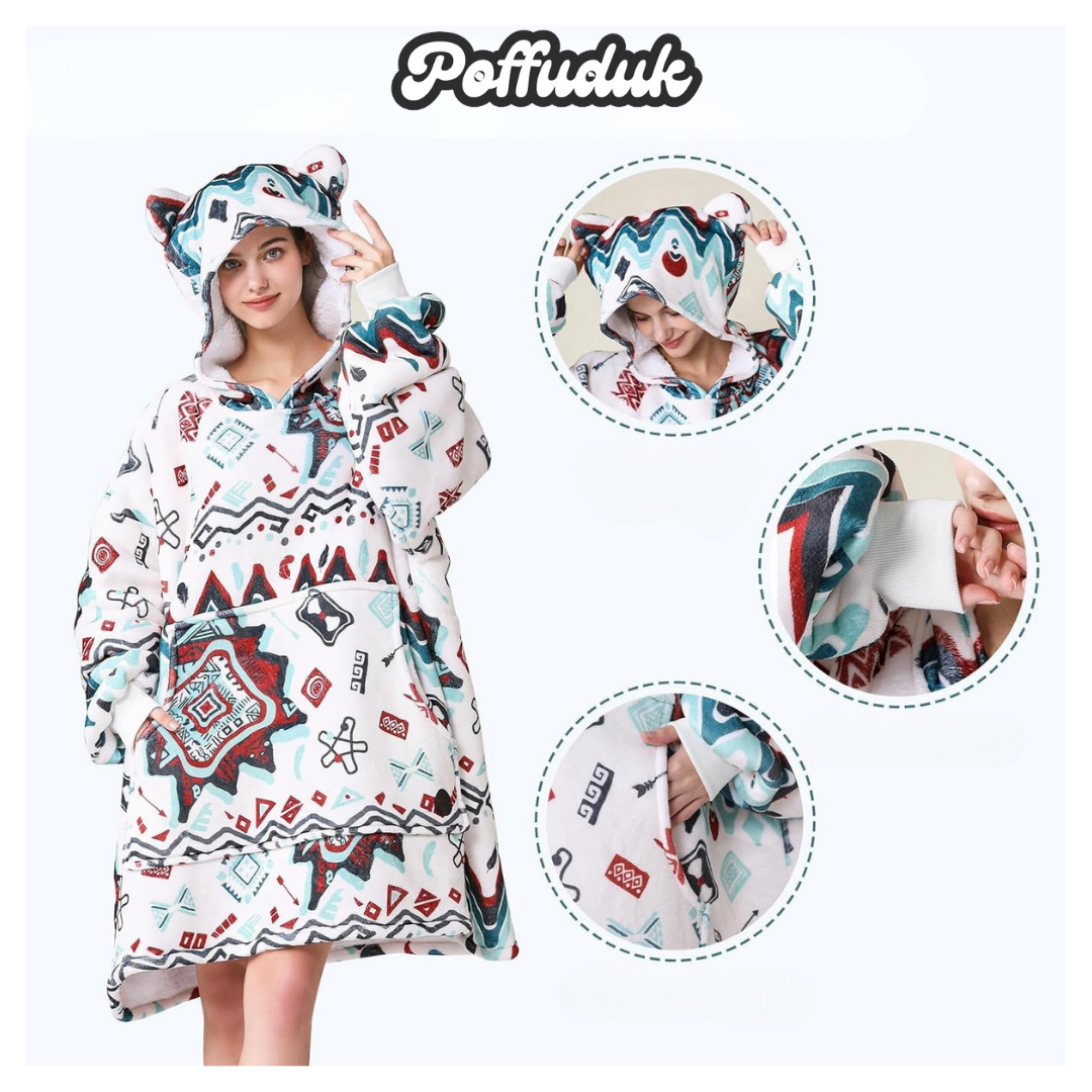 Poffuduk™ Giyilebilir Battaniye | Etnik Dokunuş