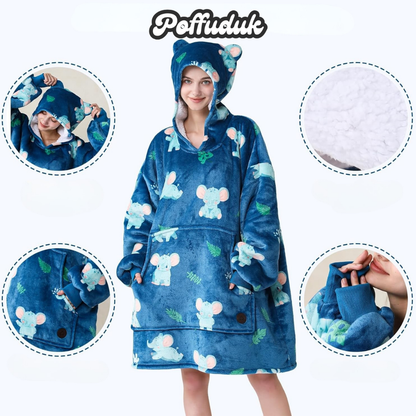 Poffuduk™ Giyilebilir Battaniye | Fil Ormanı